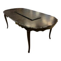 Traditional Black Oval Dining Table w/ 6 Chairs