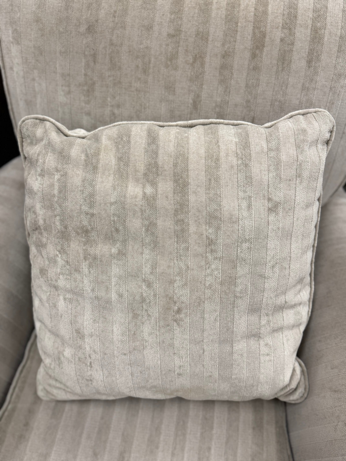 Neutral Striped Club Chair