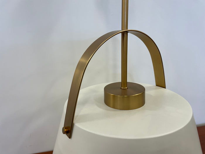 Tall Pendant with Metal Shade in Cream