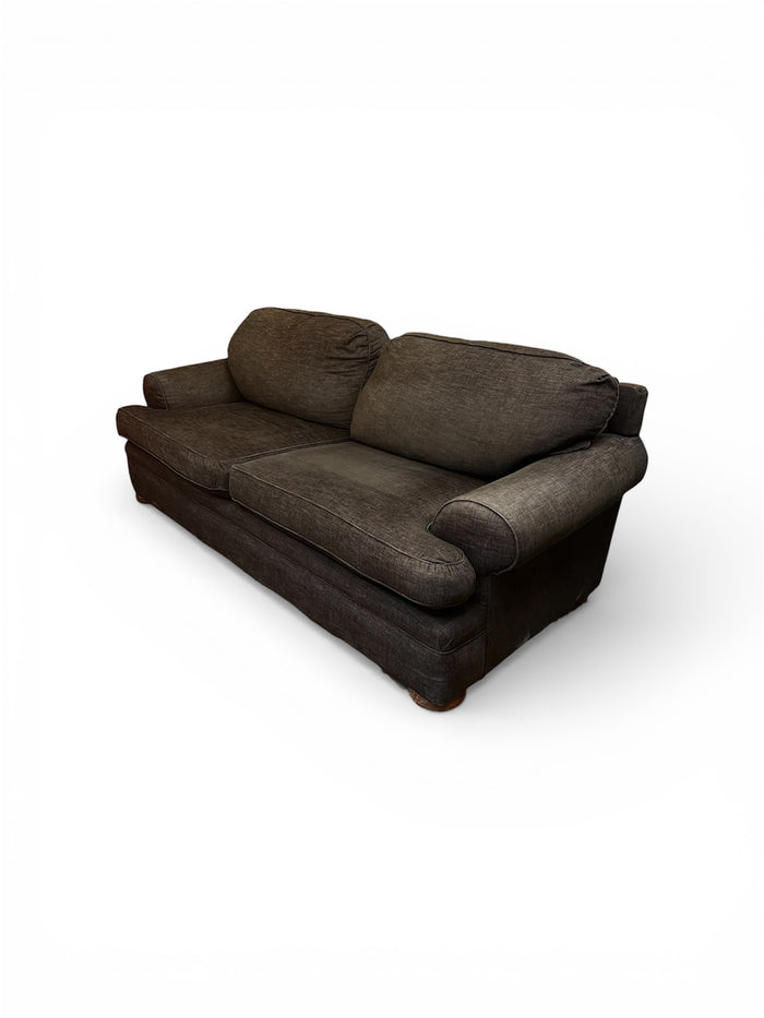 Dark Brown Upholstered 2 Seater Sofa