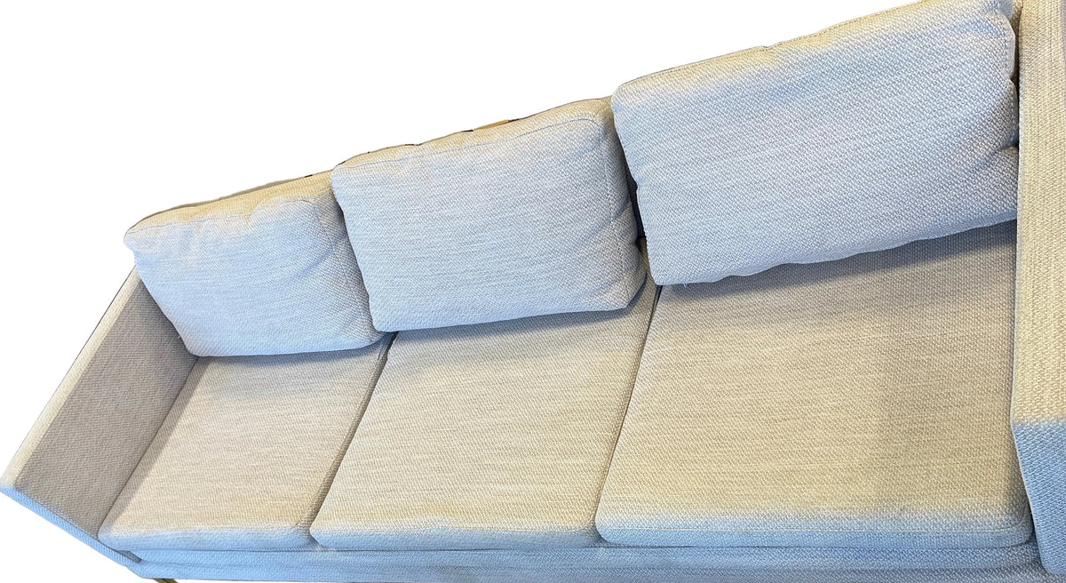 3-Seater Block-Style Light Colored Textured Fabric Sofa