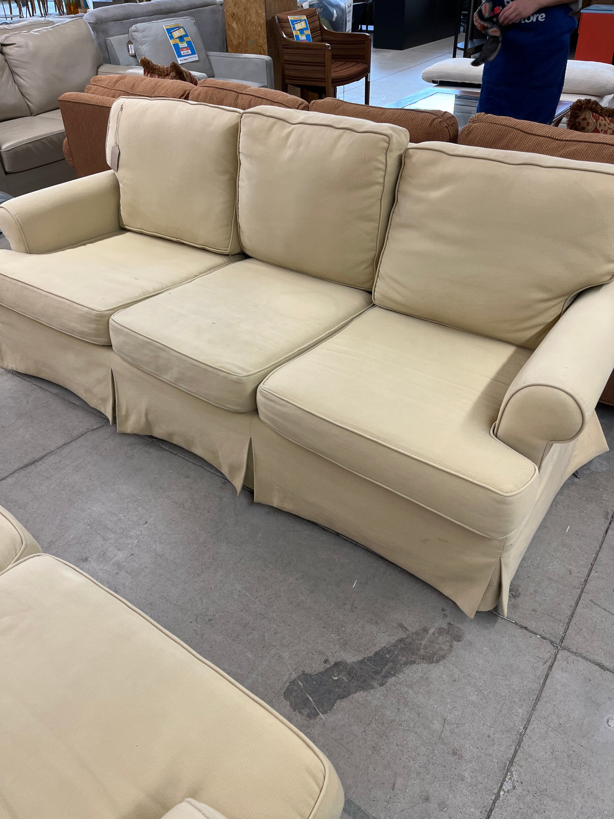 84" W Cream Sofa