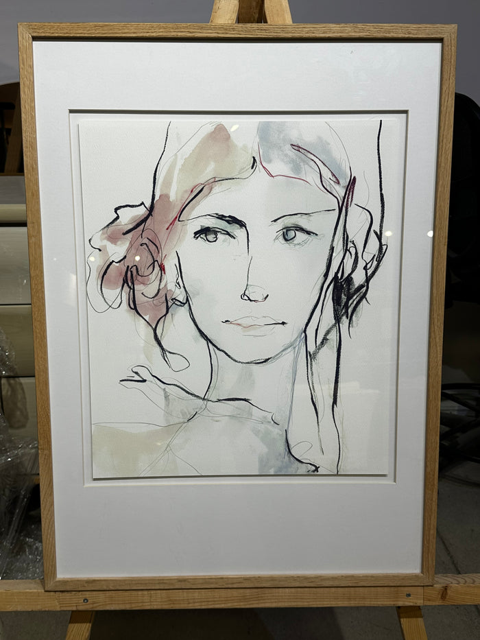 Beautiful Drawing with Water Colour  Of A Woman's Face