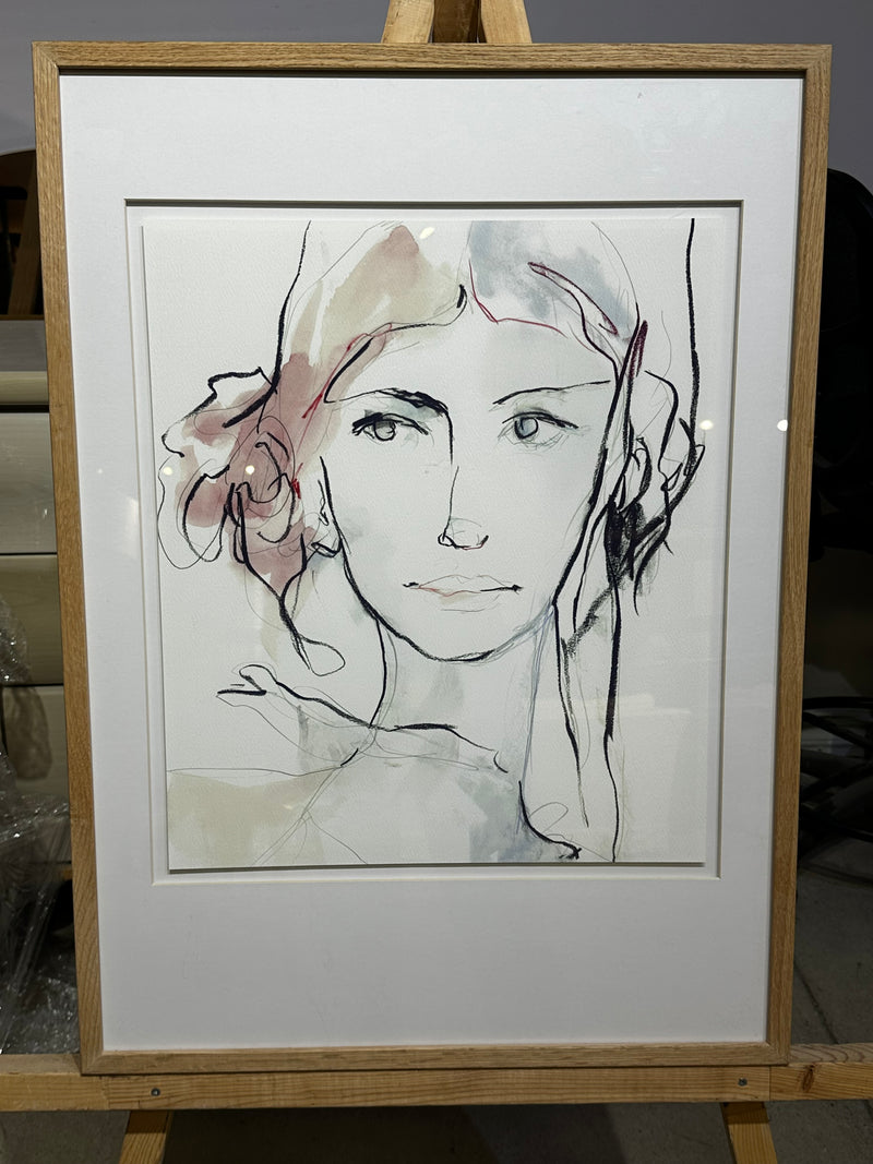 Beautiful Drawing with Water Colour  Of A Woman's Face