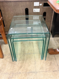 Clear Glass Bent Waterfall Table Set