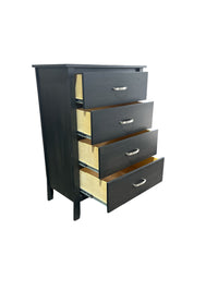 Modern Black 4 Drawer Tall Chest of Drawers