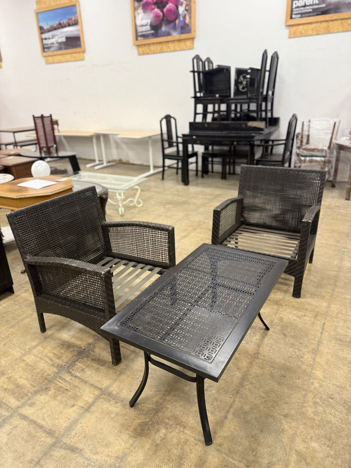 Black Rattan Outdoor Patio Set