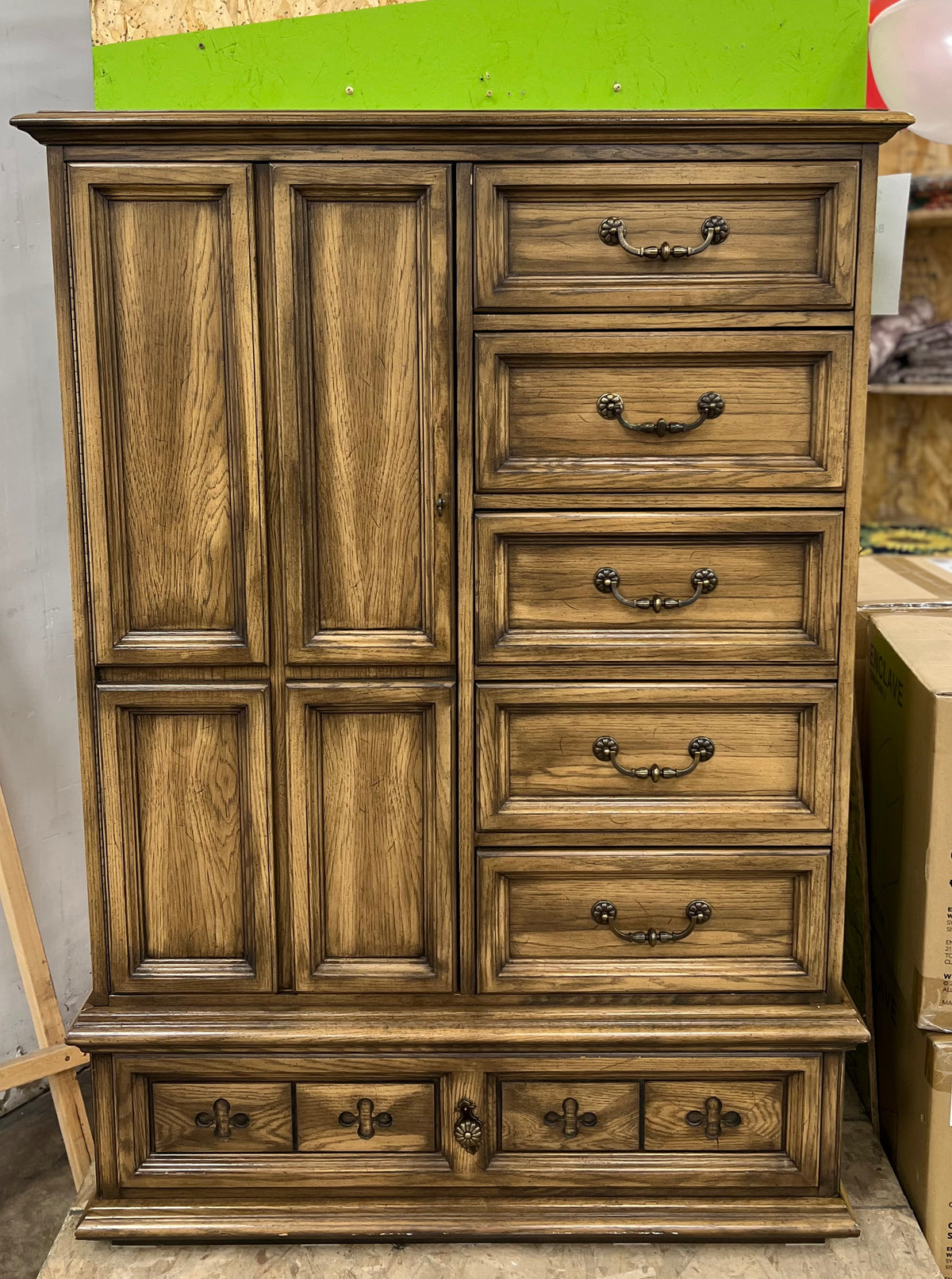 Light Brown Chest and Drawer Unit