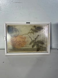 Framed Glass Art - Orange Flower