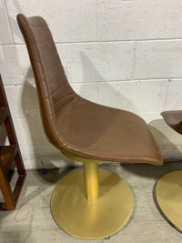 Set of Brown Leather Dining Chairs (4)
