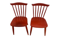 Pair of Red Wooden Chairs