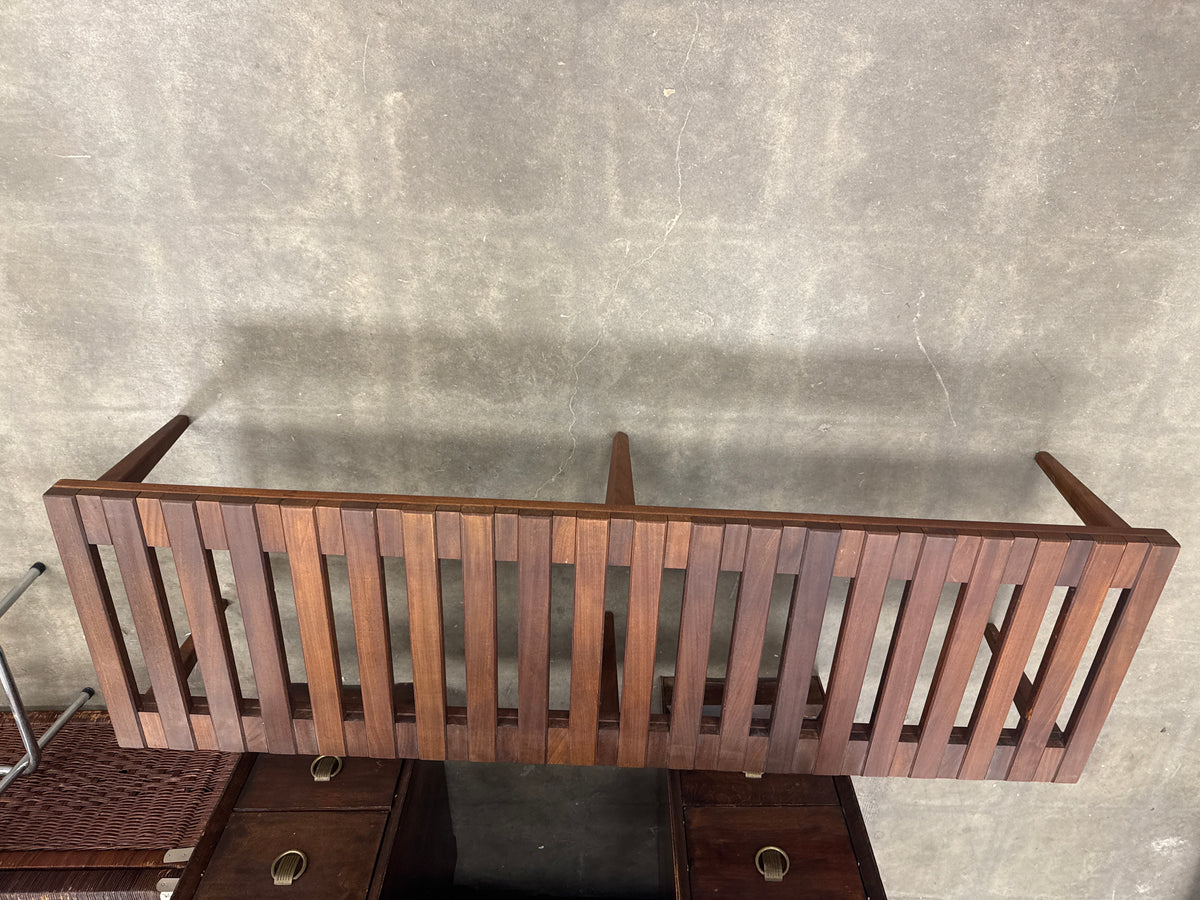 MCM Slatted Bench With 2 Cushions