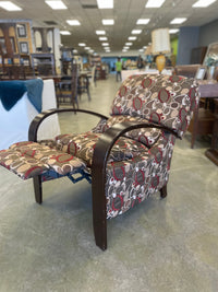 Brown & Red Cushioned Recliner