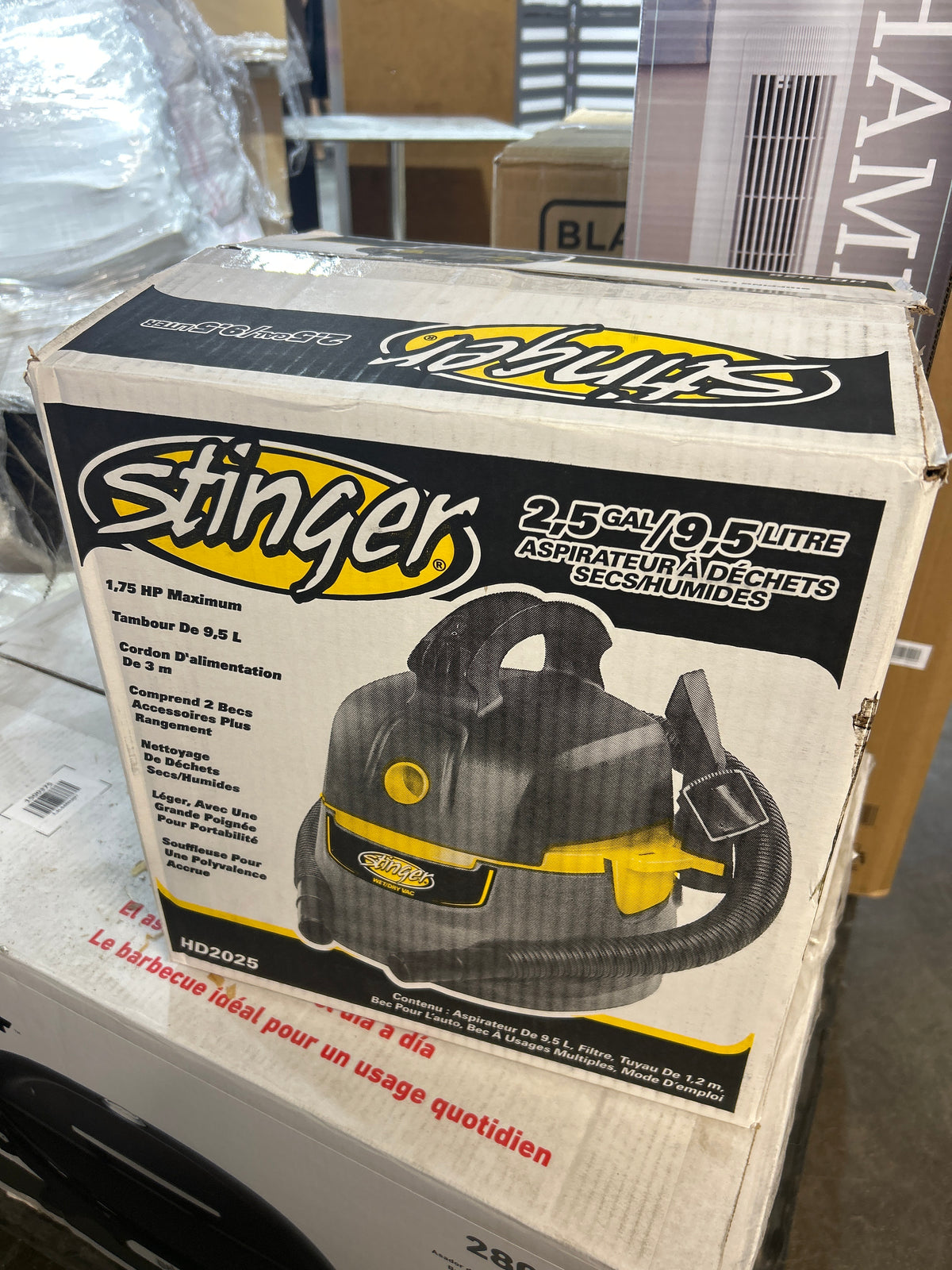 Stinger 9.5L (2.5 Gal.) 1.75 Peak HP Wet/Dry Shop Vacuum
