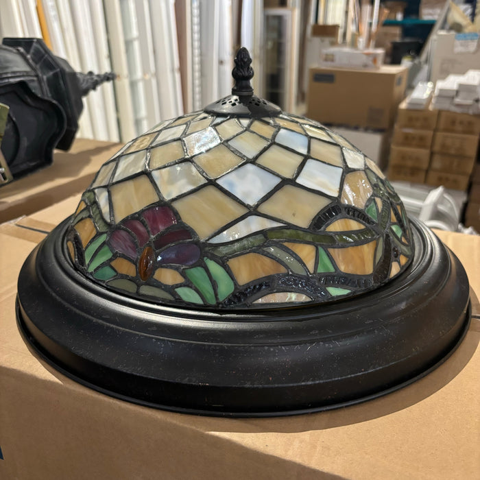 Art Nouveau Stained Mosaic Glass Shade 15.5 in. Dia. Ceiling Light