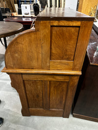 Antique Roll-Top Desk – Solid Wood with Storage