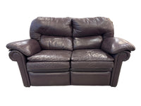 2 Seater Brown Leather Recliner