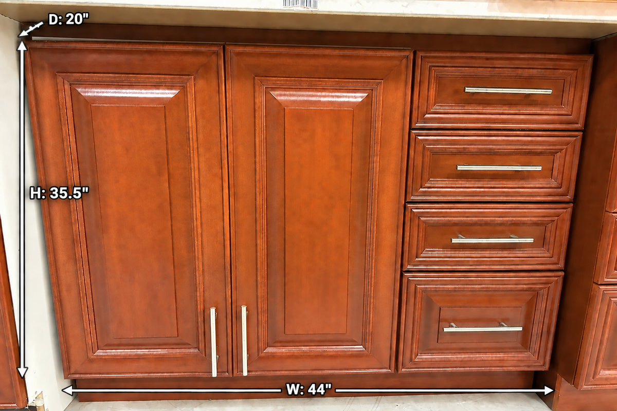 Set of Kitchen Cabinets in Brown