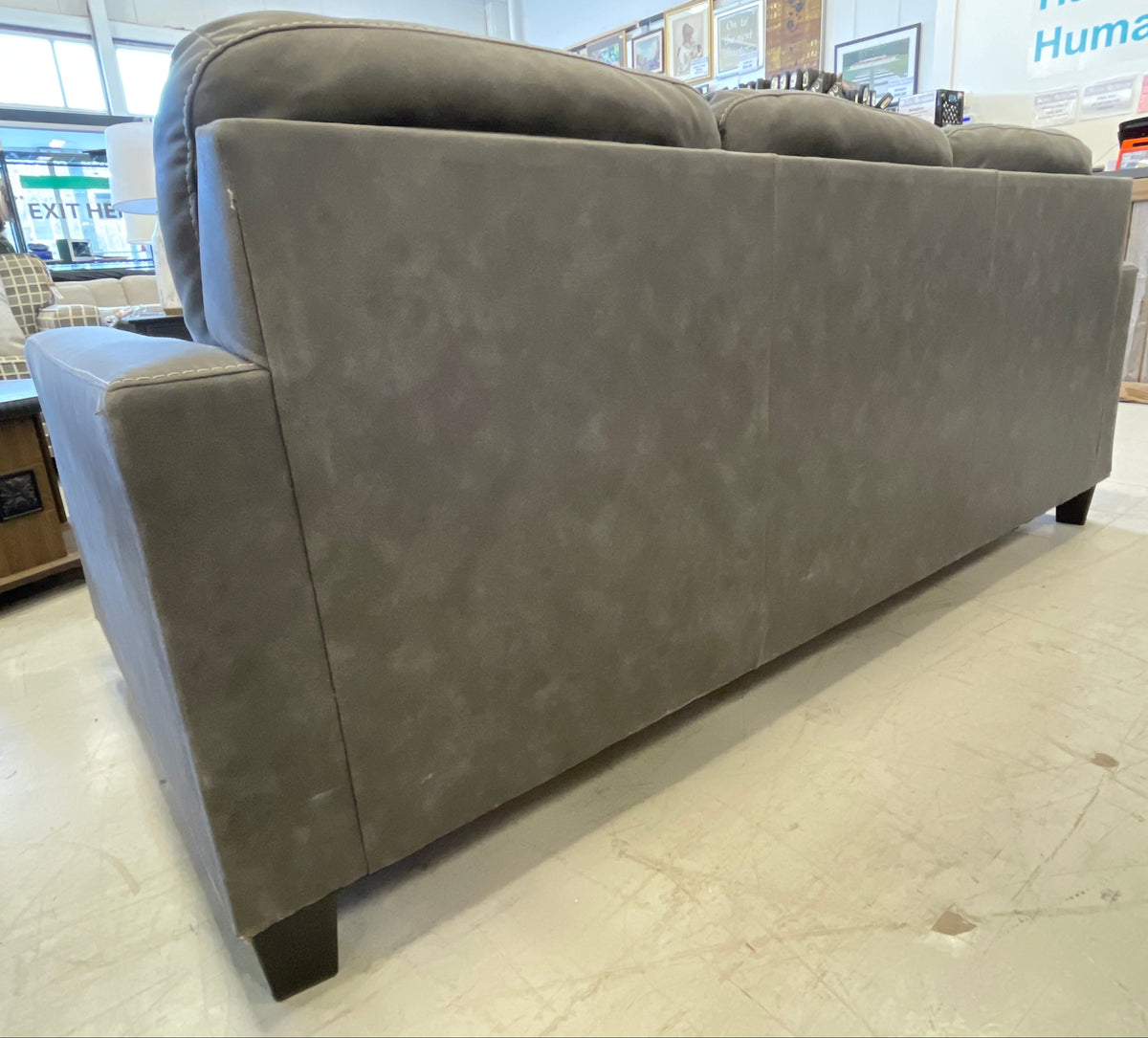 3-Seat Dark Gray Sofa with Lounge Extension