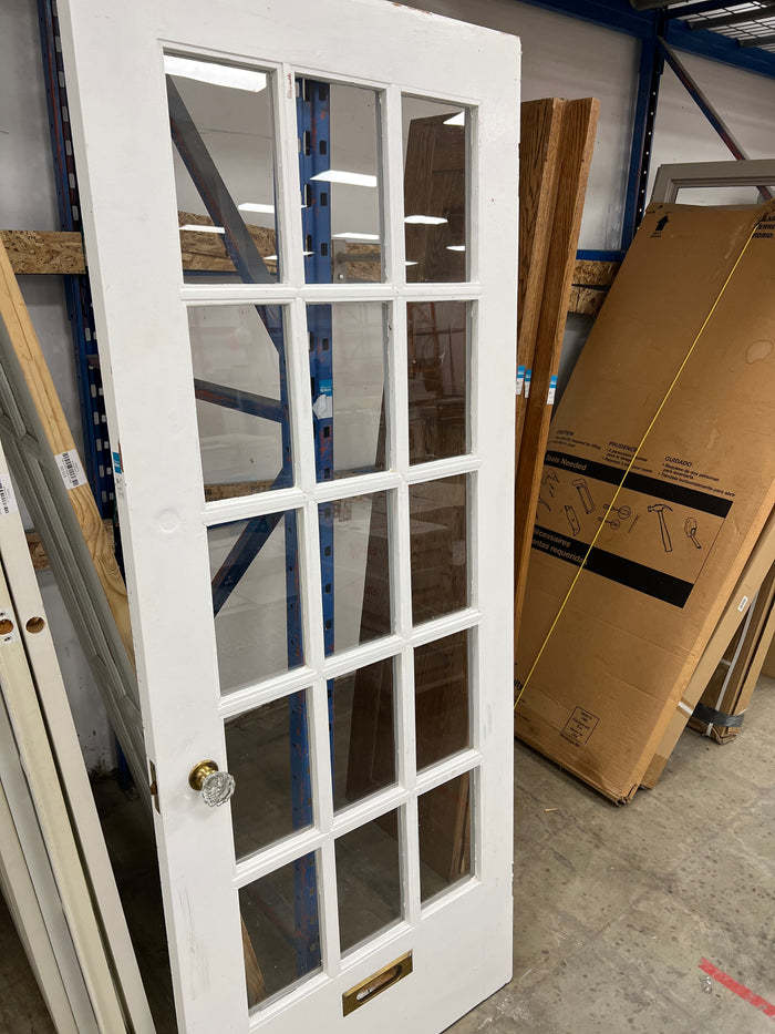 31"x 79.25" White 15 Glass Panelled Interior/Exterior Door