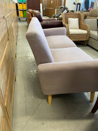 Dusty Rose Pink Fabric Sofa