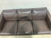 Dark Brown Leather sofa with Ottoman