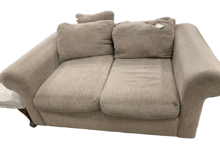 Brown XL Love Seat With Rounded Arms
