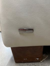 84"W Off White Leather Sofa