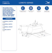 Streamline Loreto 28-inch  Convertible Range Hood