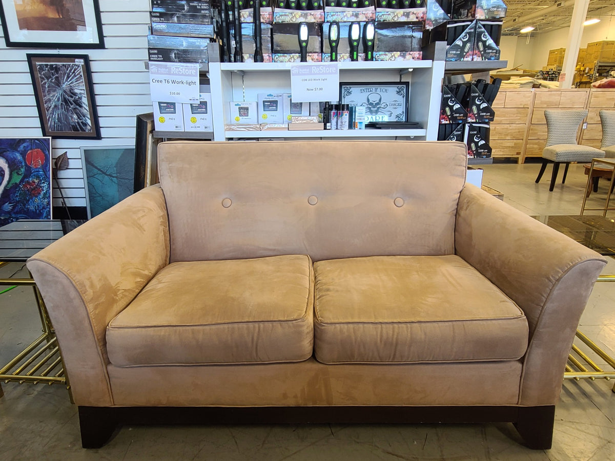 Tan Microfiber Loveseat