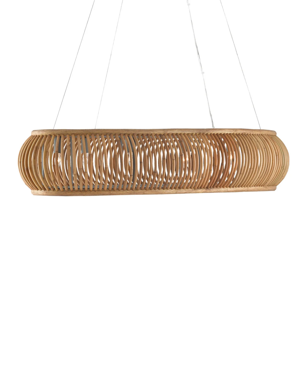 Oval Rattan Chandelier by Currey & Company