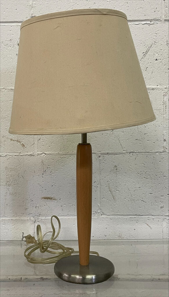 Brown Wood Base Table Lamp