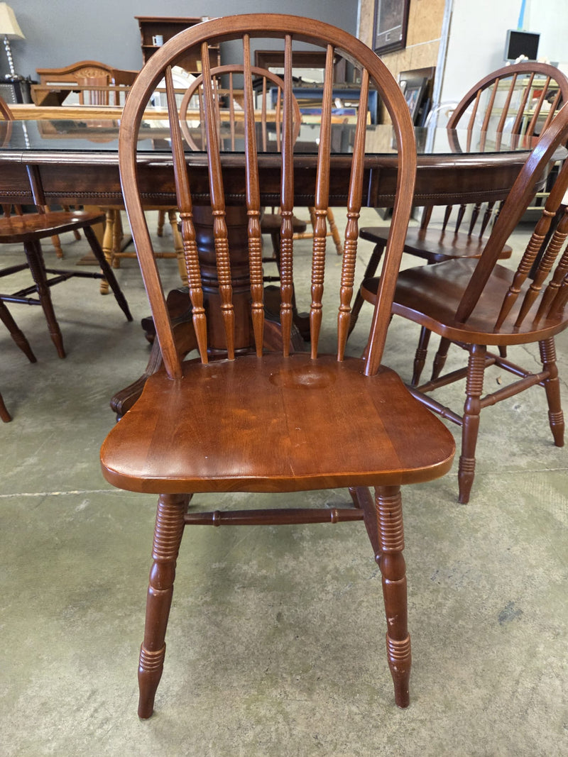 Wooden Dinning table with Glass and 6 Chairs