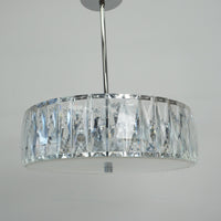 5-Light Round Pendant Light w/ Crystal Shade in Chrome