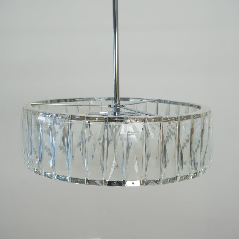 5-Light Round Pendant Light w/ Crystal Shade in Chrome