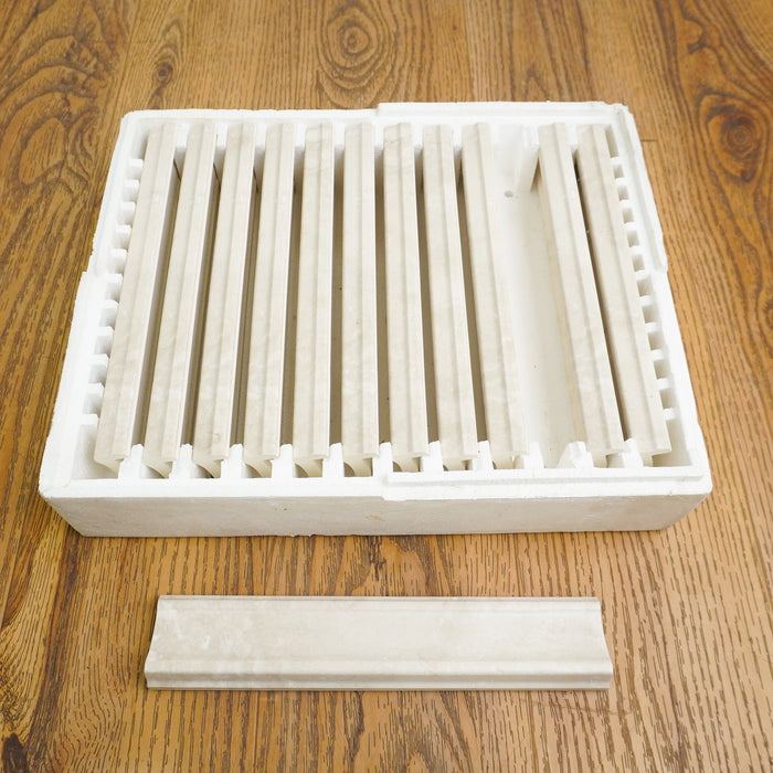 5x25cm Porcelain Trims / Skirting Tiles in Florence Bianco White