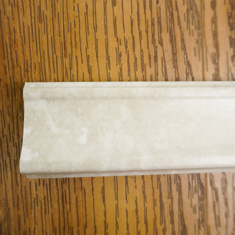 5x25cm Porcelain Trims / Skirting Tiles in Florence Bianco White