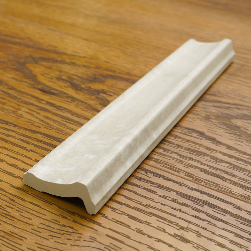 5x25cm Porcelain Trims / Skirting Tiles in Florence Bianco White