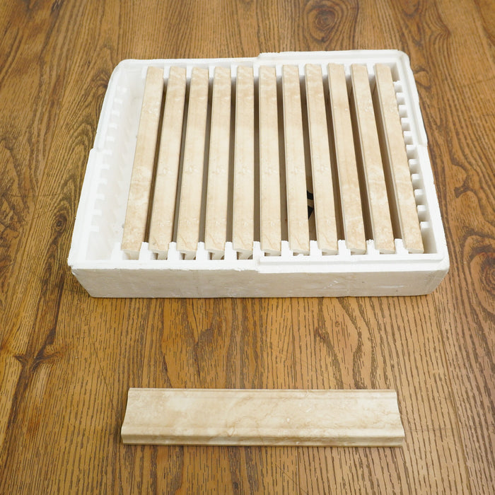 5x25cm Porcelain Trims / Skirting Tiles in Florence Noce Beige