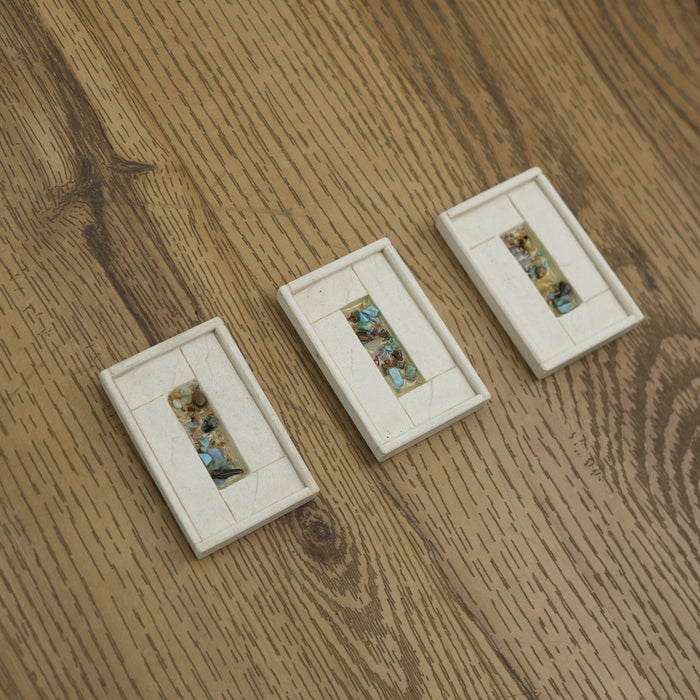 5x7.5-cm Ceramic Decorative Wall Tiles/Insert - Beige (Pack of 3)