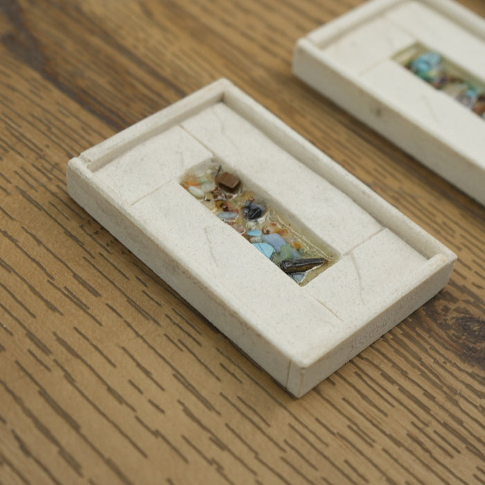 5x7.5-cm Ceramic Decorative Wall Tiles/Insert - Beige (Pack of 3)