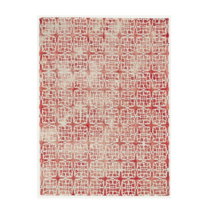 5x8-ft Wool Feizy Lorrain Pink/Ivory Area Rug