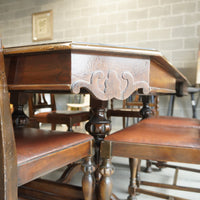 6-Chair Vintage Style Wooden Dining Set in Walnut