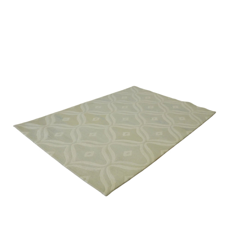 6x9-ft Organic Weave Carpet, Wool & Cotton, Off White