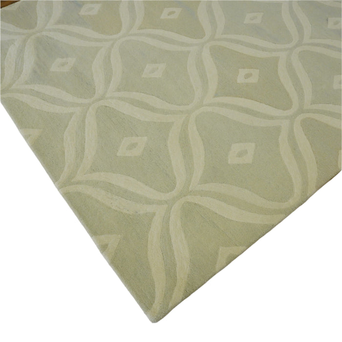 6x9-ft Organic Weave Carpet, Wool & Cotton, Off White