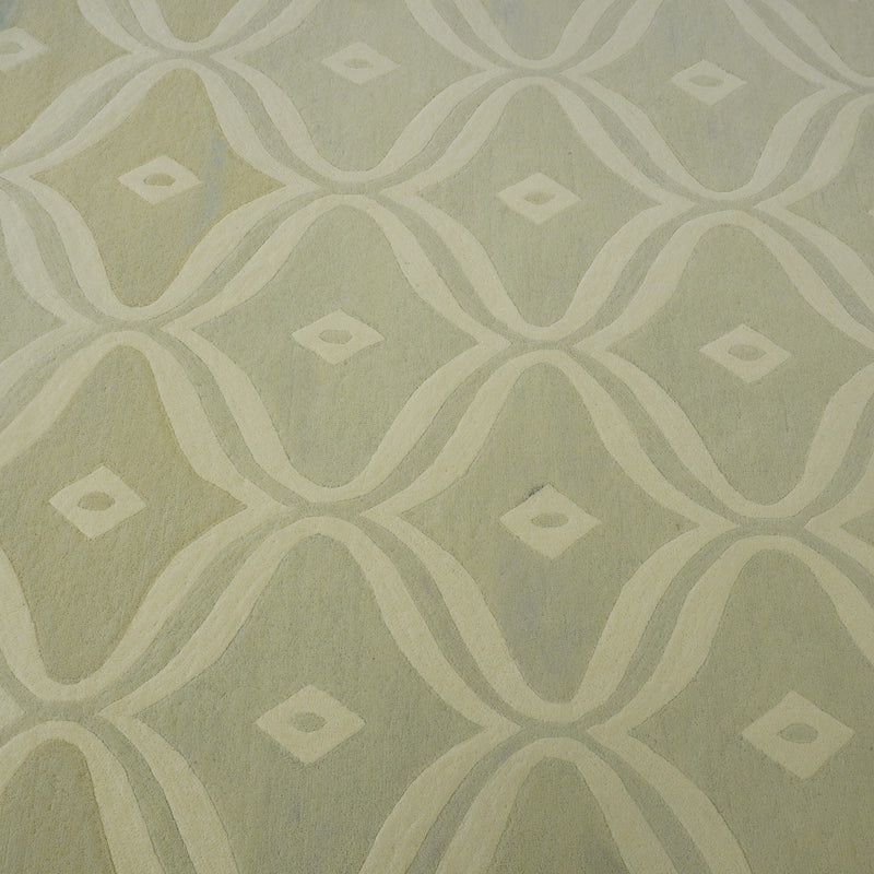 6x9-ft Organic Weave Carpet, Wool & Cotton, Off White