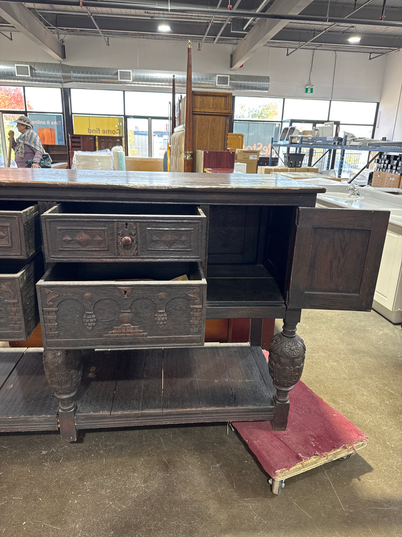 Jacobean Black Washed Sideboard