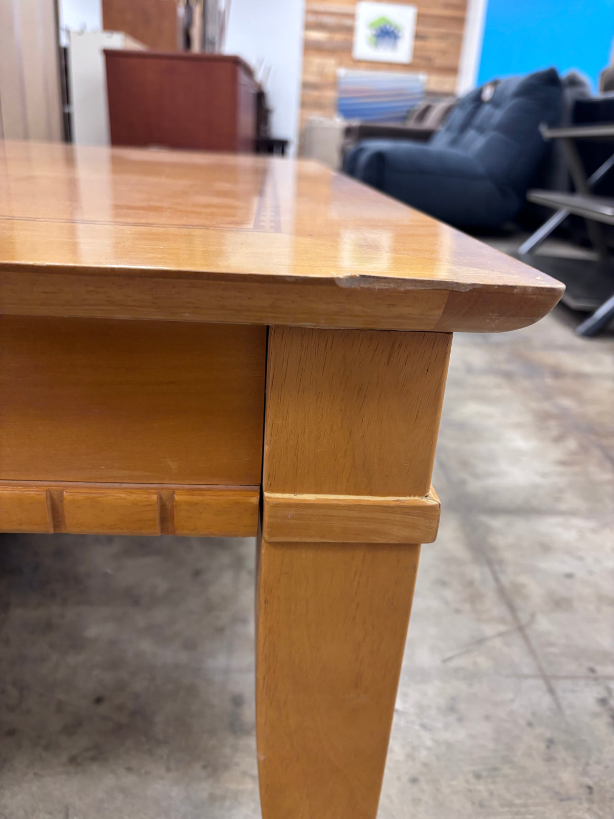 Light Wood Rectangular Coffee Table
