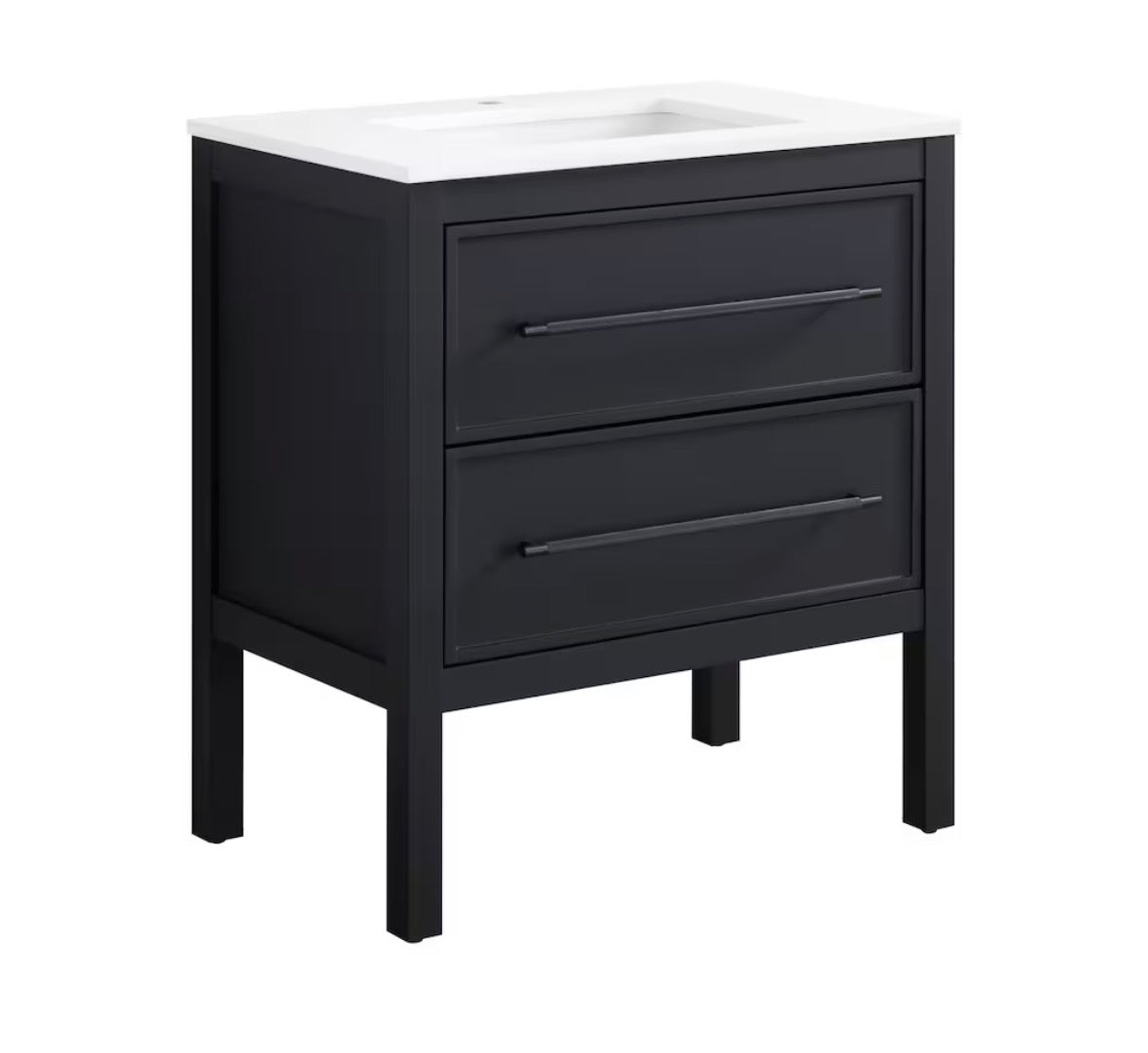 Home Decorators Collection Vistara 30-inch W x 19-inch D Freestanding Bath Vanity with Black Handle