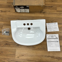 20.5x16.5-Inch Mini Pedestal Basin Only with 4in. Center in White, 4343AMX